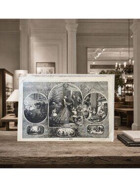 1863 Thomas Nast Christmas Civil War Santa Original Harper’s Weekly Double Page
